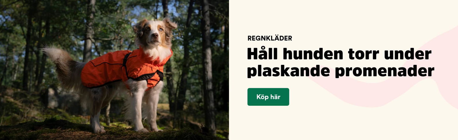 Regnkläder till hund. Håll hunden torr under plaskande promenader. Köp här. Skyltas på Arken Zoo Start