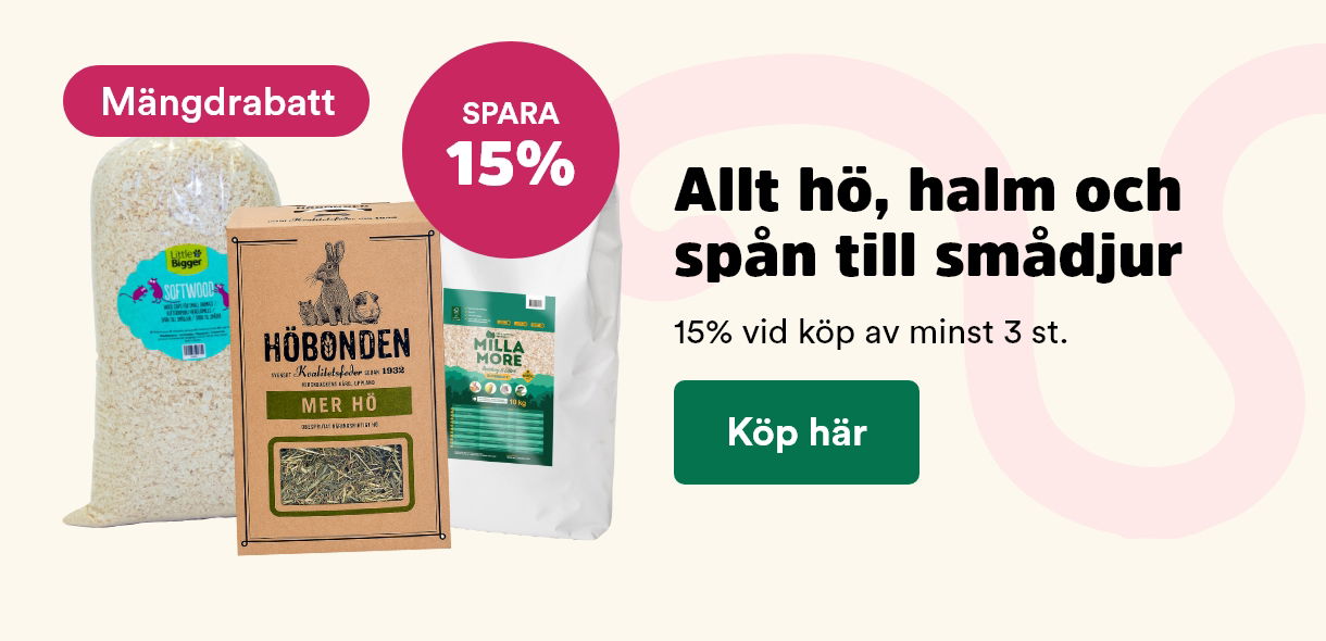 Arken Zoo smådjur mängdrabatt hö, halm, spån
