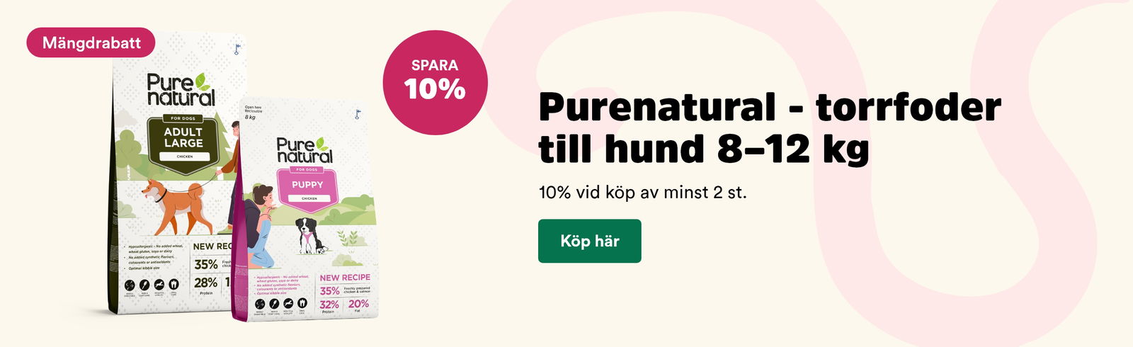 Arken Zoo Valp Mängdrabatt Purenatural torrfoder