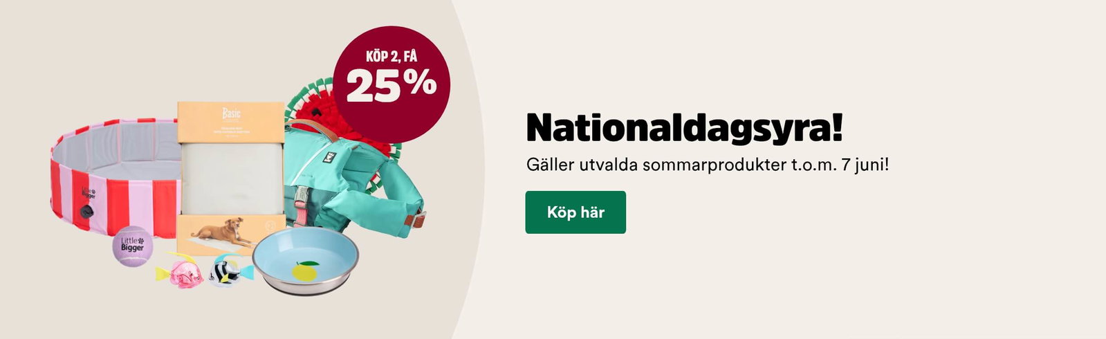 Nationaldags-yra med 25% vid k&ouml;p av minst 2 sommarprodukter - visa produkter