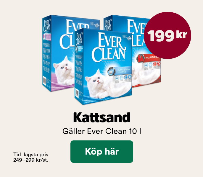 199 kr f&ouml;r Everclean kattsand 10 liter t o m 2 augusti, k&ouml;p h&auml;r