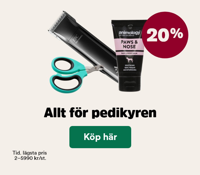 20% p&aring; pedikyrvaror f&ouml;r tassar och klor t o m 2 augusti, k&ouml;p h&auml;r