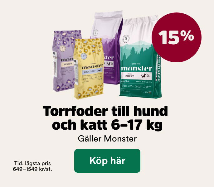 15% p&aring; Monster stora p&aring;sar torrfoder t o m 29/3. K&ouml;p h&auml;r