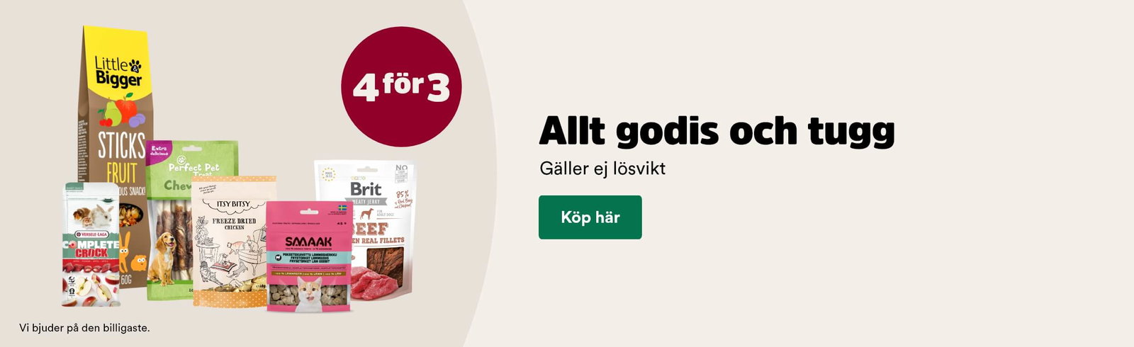 4 f&ouml;r 3 p&aring; allt godis och tugg t o m 3 maj, visa produkter