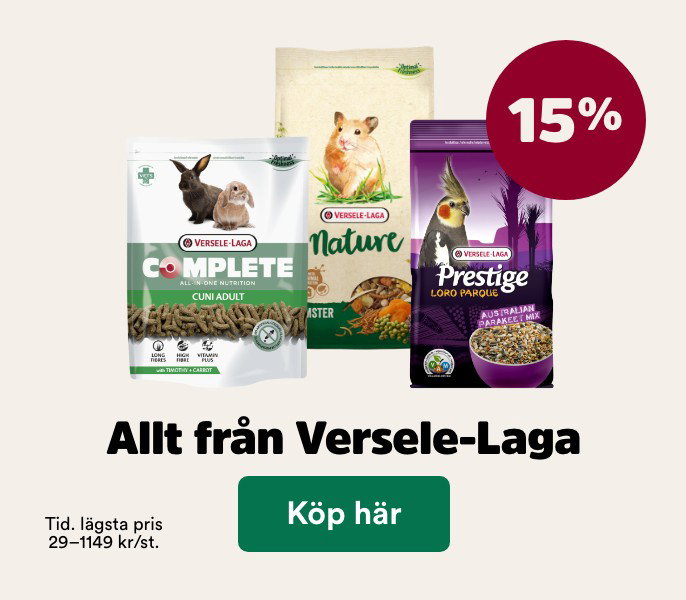 15% p&aring; Versele-Laga till sm&aring;djur t o m 29/3. K&ouml;p h&auml;r