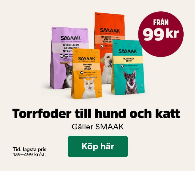 Fr&aring;n 99 kr p&aring; SMAAK torrfoder till hund och katt t o m 3 maj, visa produkter