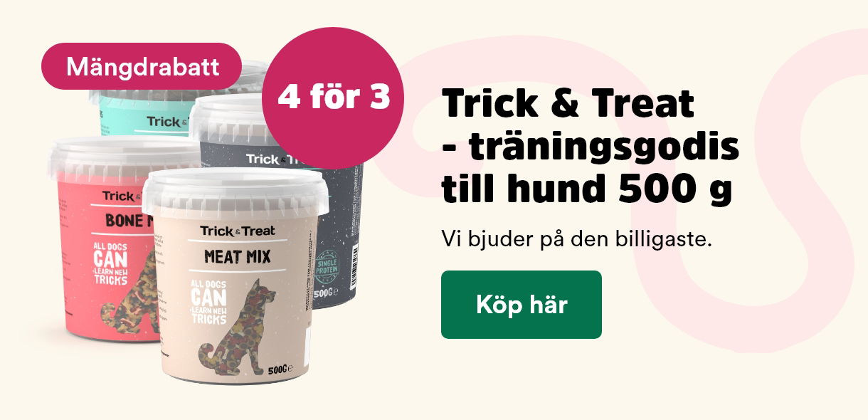 Arken Zoo Hund M&auml;ngdrabatt trick&treat hundgodis