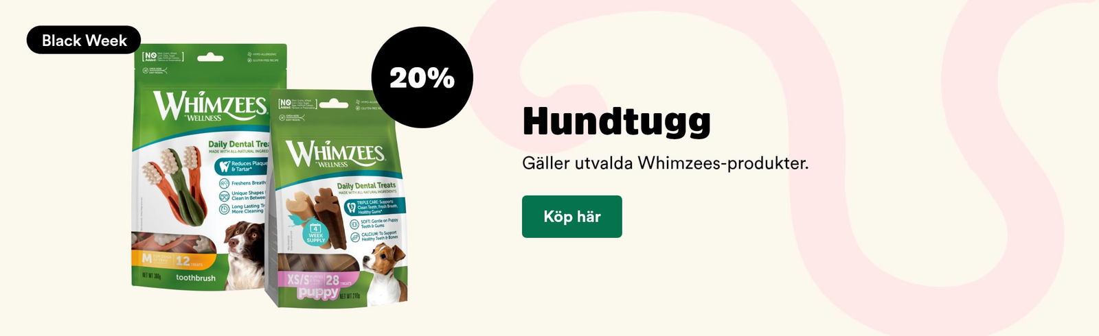 Arken Zoo Startsida Black week whimzees hundtugg 20%