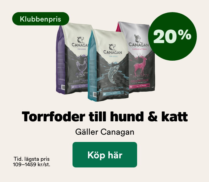 20% p&aring; Canagan torrfoder f&ouml;r hund och katt f&ouml;r medlemmar, t o m 1 november, k&ouml;p h&auml;r