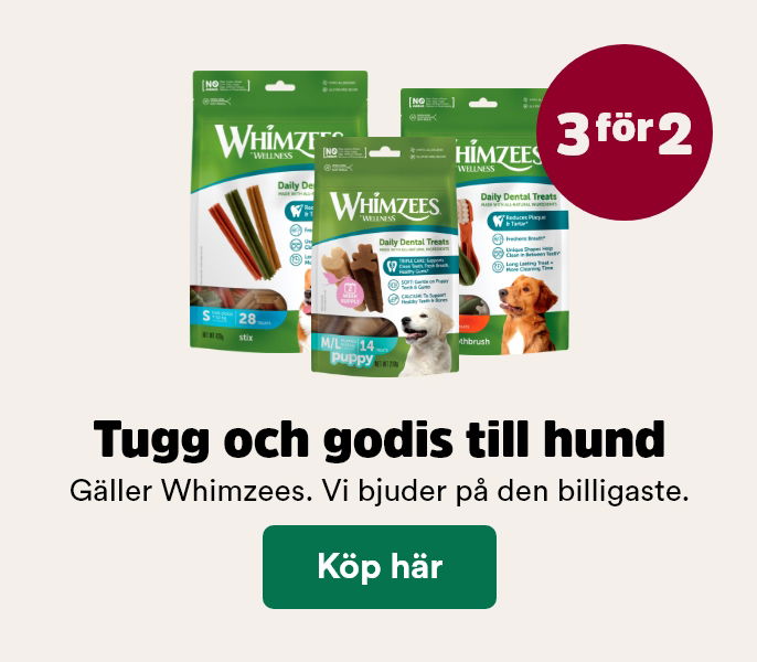 3 f&ouml;r 2 p&aring; Whimzees vegetariska tugg till hund och sm&aring;djur t o m 1/3 - k&ouml;p h&auml;r