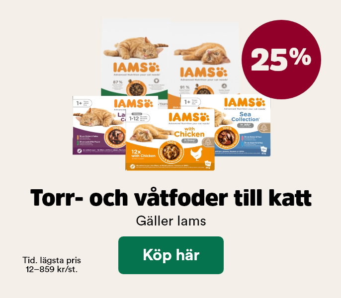 25% p&aring; Iams torrfoder och v&aring;tfoder till katt t o m 28/6 - visa produkter