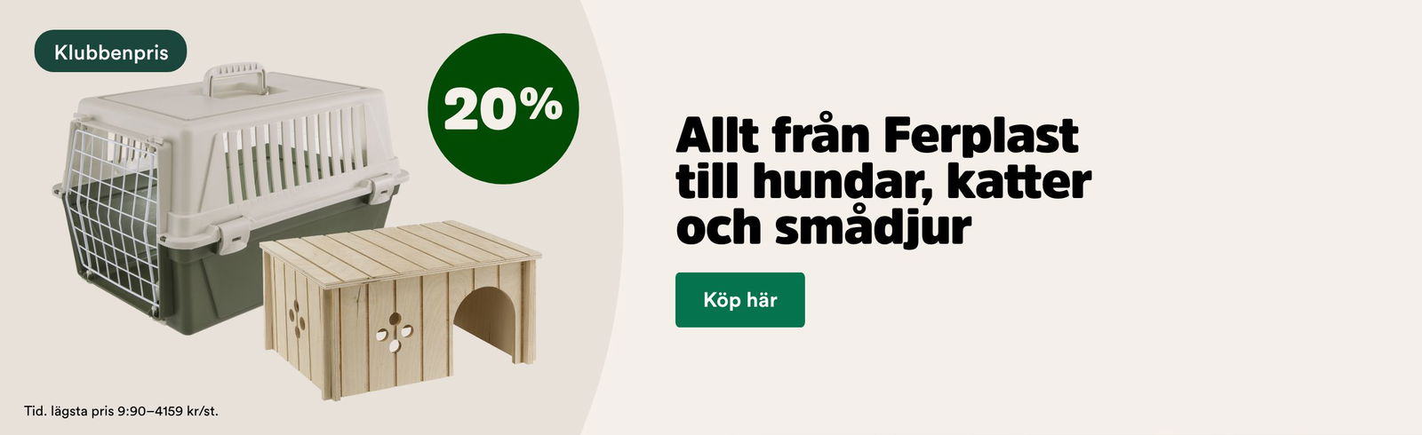 20% p&aring; Ferplast transportburar och tillbeh&ouml;r t o m 29/3. K&ouml;p h&auml;r