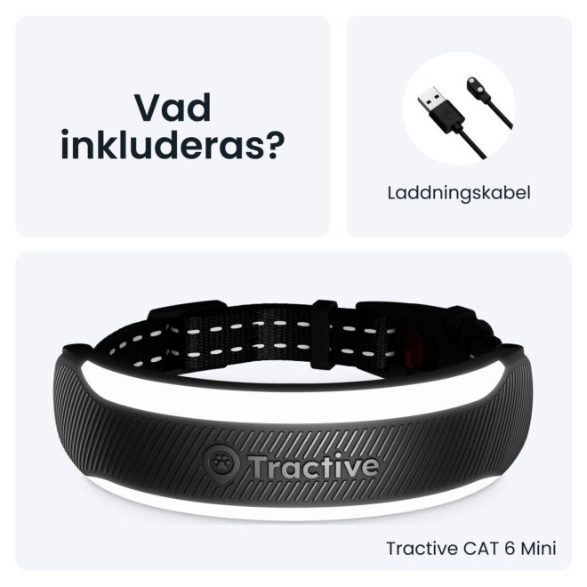 Tractive Cat 6 Mini GPS till Katt (Svart)
