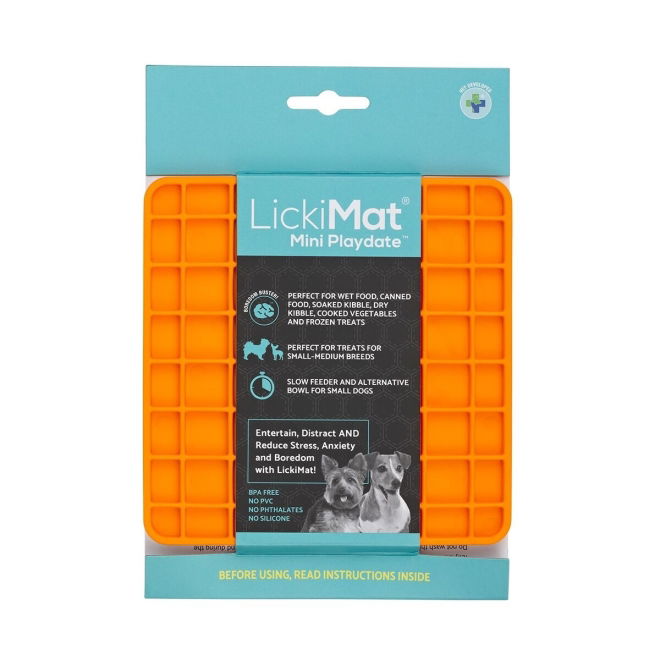 LickiMat Playdate Slickmatta Mini Orange 15 cm