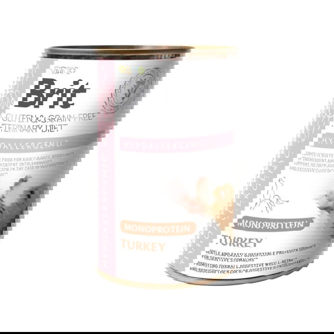 Brit Veterinary Diet Dog Hypoallergenic Monoprotein Turkey 400 g