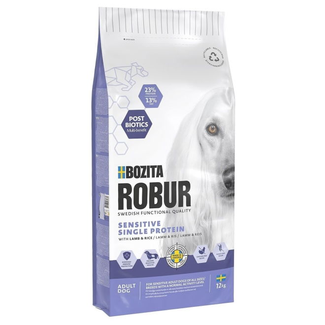 Bozita Robur Dog Adult Sensitive Single Protein Lamm & Ris (12 kg)
