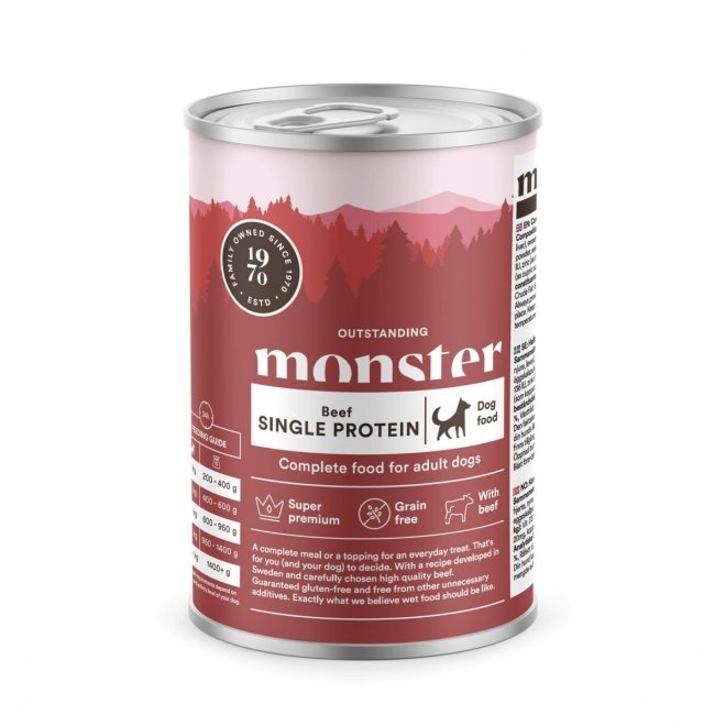 Monster Dog Adult Grain Free Single Protein Biff 400 g