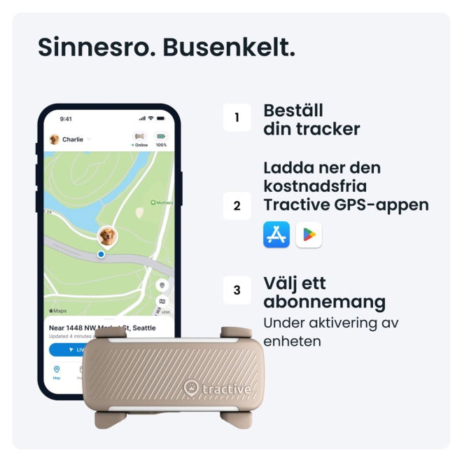 Tractive GPS & Health Tracker för Hund Brun