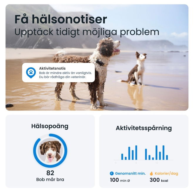 Tractive GPS & Health Tracker för Hund Svart