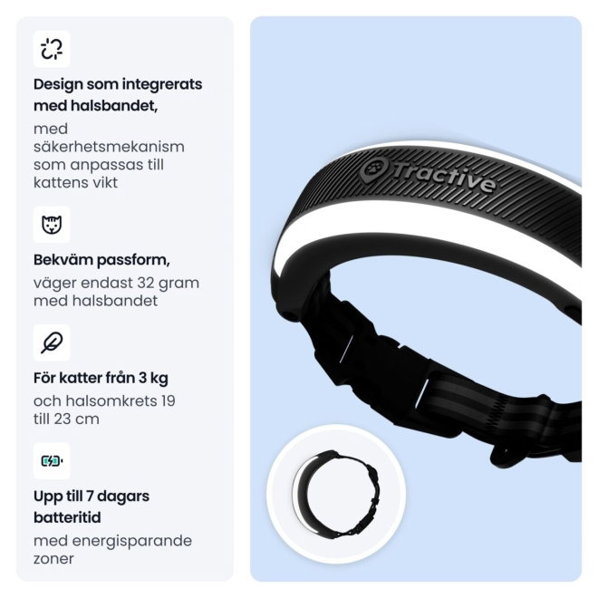 Tractive Cat 6 Mini GPS till Katt (Svart)