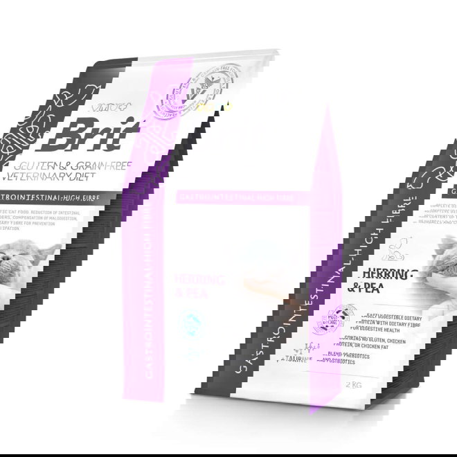 Brit Veterinary Diet Cat Grain Free Gastrointestinal High Fibre Herring & Pea (2 kg)