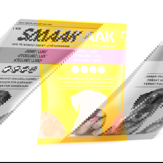SMAAK Raw Dog Adult Complete Kyckling & Lax 1 kg