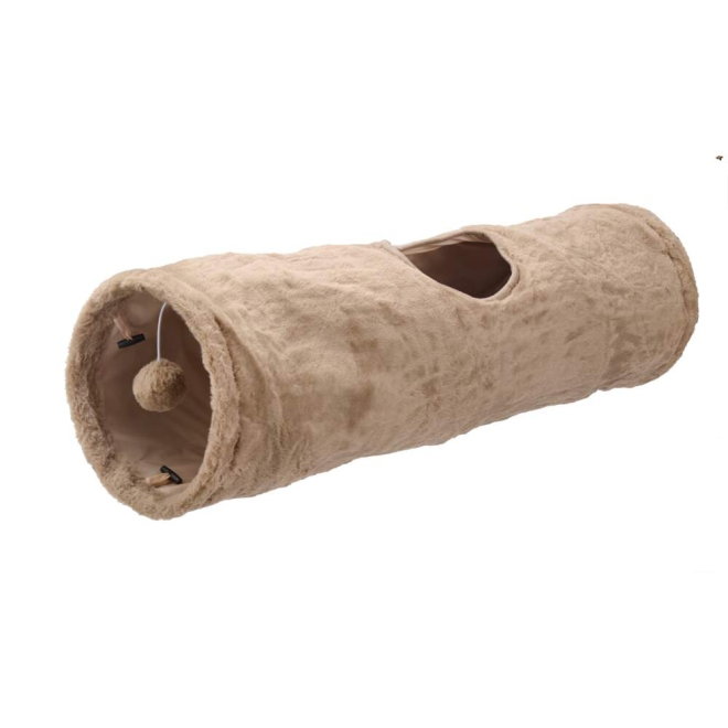 Little&Bigger Seasons Classics Kattunnel Brun Luddig 90 cm