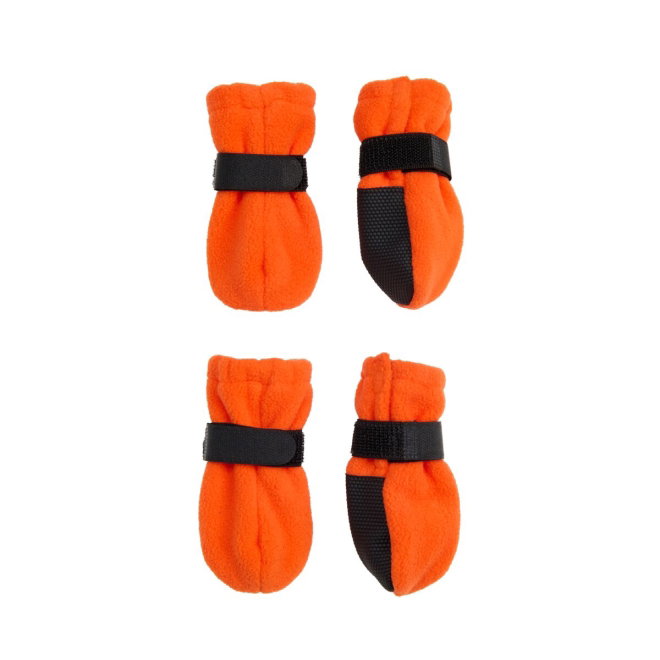 Basic Paws Fleece Hundskor Korta Orange 4-pack