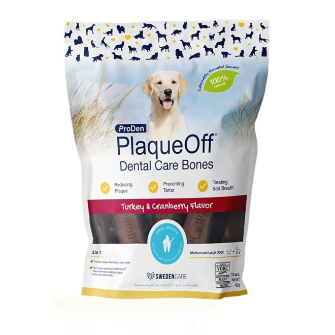 PlaqueOff Dental Care Bones Turkey & Cranberry 482 g