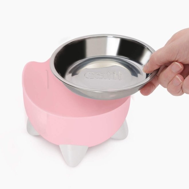 Catit Pixi Combo Kit Vattenfontän & Upphöjd Matskål Rosa