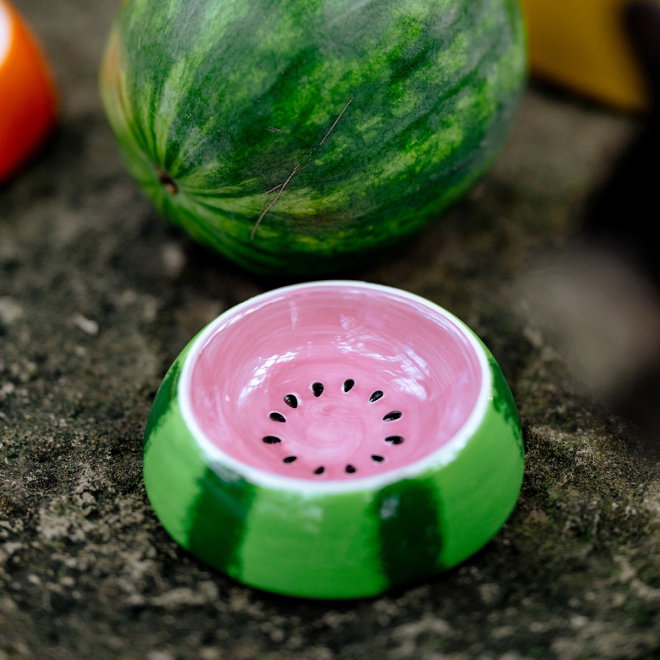 Little&Bigger Juicy Vibes Keramiksk&aring;l till Katt Vattenmelon