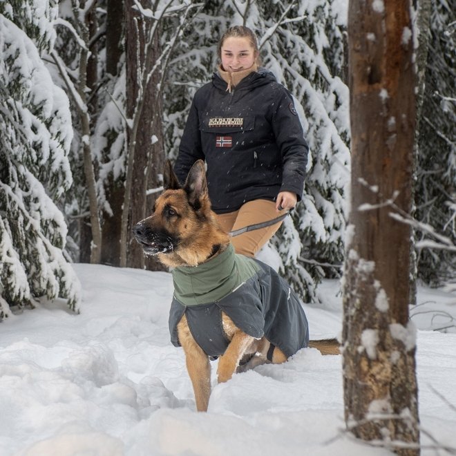 Non-Stop Dogwear Glacier 2.0 Vintertäcke i Ull Grön/Svart