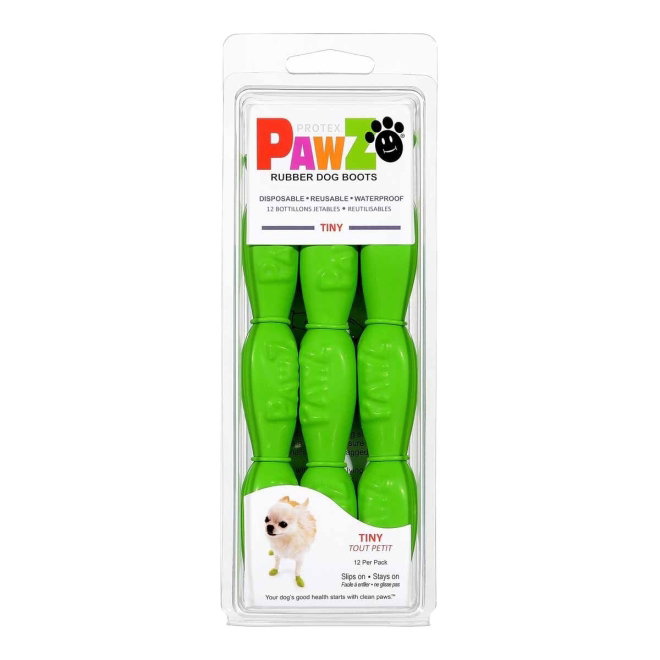 PawZ Vattent&auml;ta Hundskor i Gummi 12-pack (XXXS)