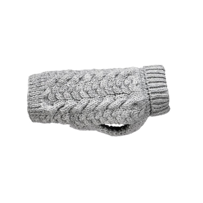 Feel Active Wool Kabelstickad Hundtr&ouml;ja Gr&aring;