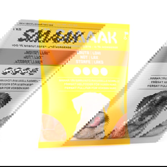 SMAAK Raw Dog Adult Complete Nöt & Lax 1 kg
