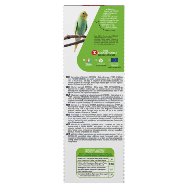 Zolux Nutrimeal Parakeet Red Millet Stick 110 g