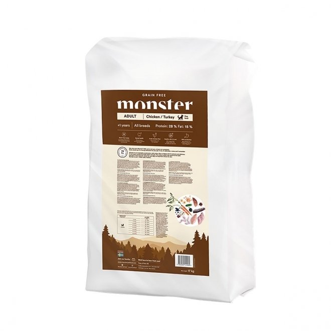Monster Dog Adult Grain Free All Breed Chicken & Turkey (17 kg)