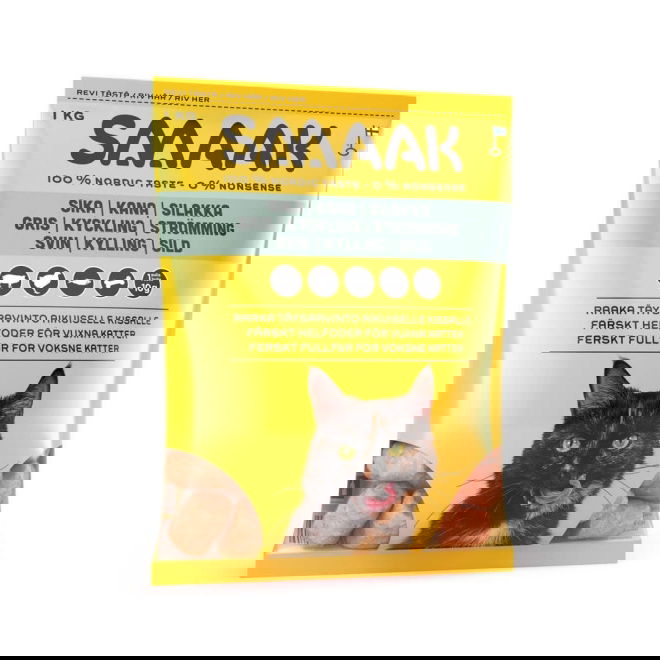 SMAAK Raw Cat Adult Complete Gris, Kyckling & Strömming 1 kg