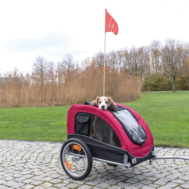 Trixie Cykelvagn Hund Röd & Svart (M)