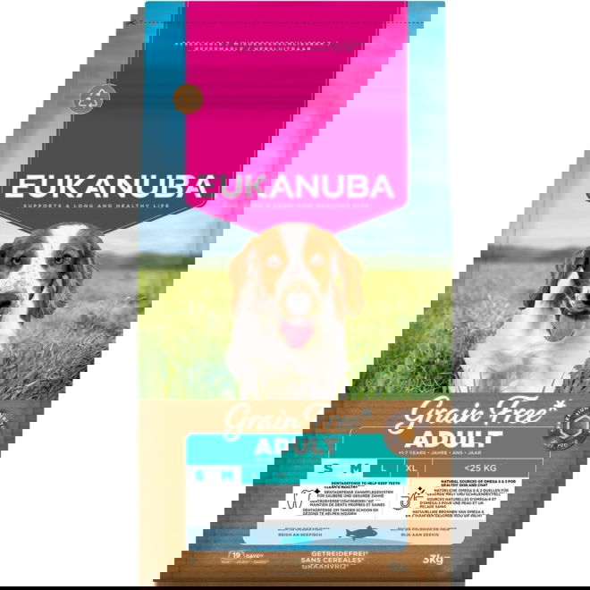 Eukanuba Dog Grain Free Adult Small & Medium Breed Ocean Fish (3 kg)