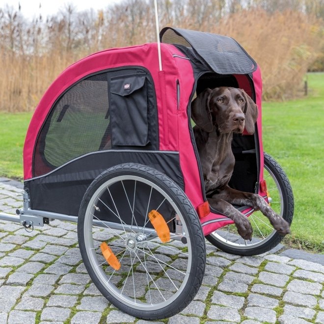 Trixie Cykelvagn Hund Röd & Svart (L)