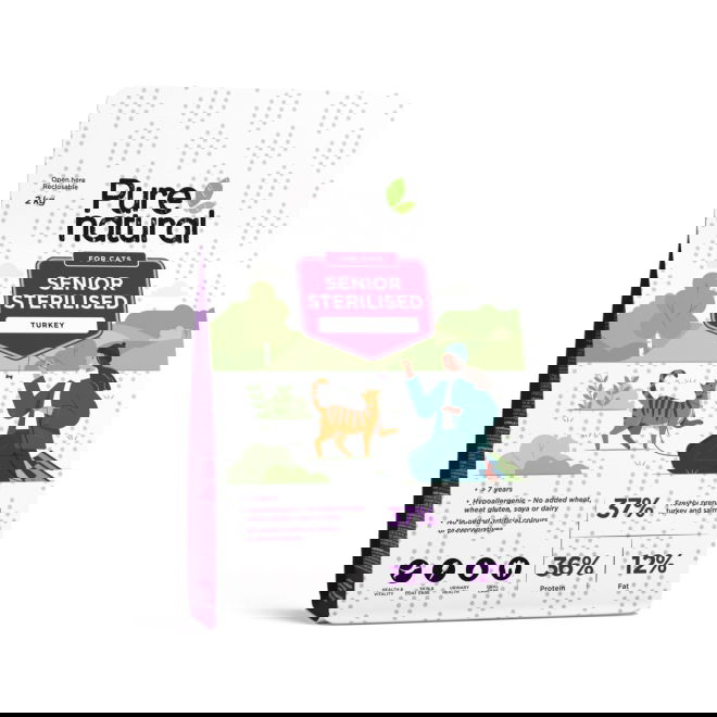 Purenatural Cat Senior & Sterilised Turkey (2  kg)