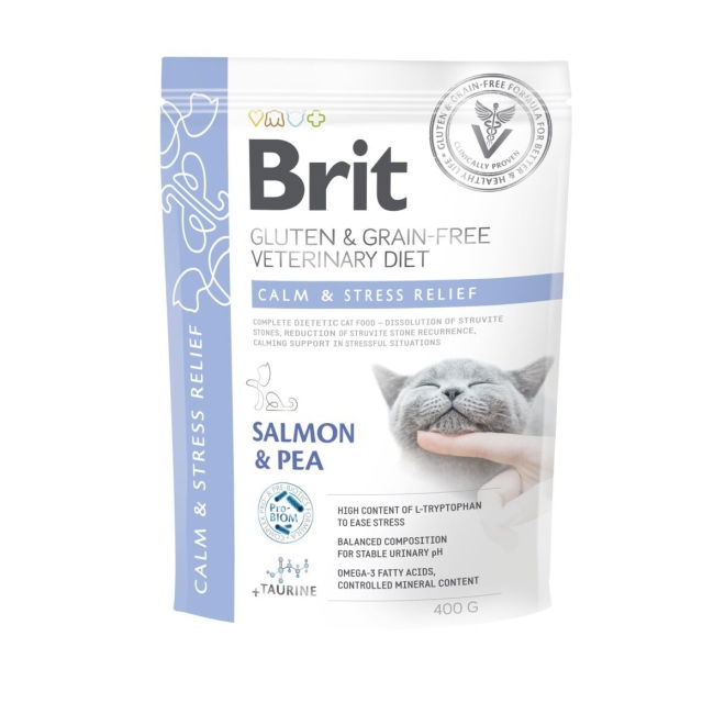 Brit Veterinary Diet Cat Grain Free Calm & Stress Relief Salmon & Pea (400 g)