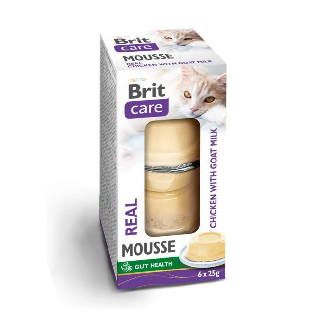 Brit Care Cat Adult Mousse Real Chicken & Goat Milk 6x25 g