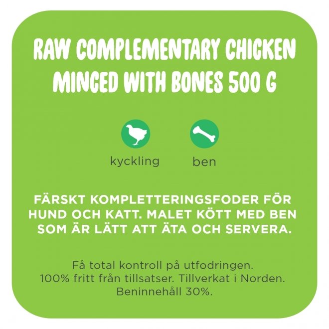 Smaak Raw Complementary Kyckling med Ben (500 g)