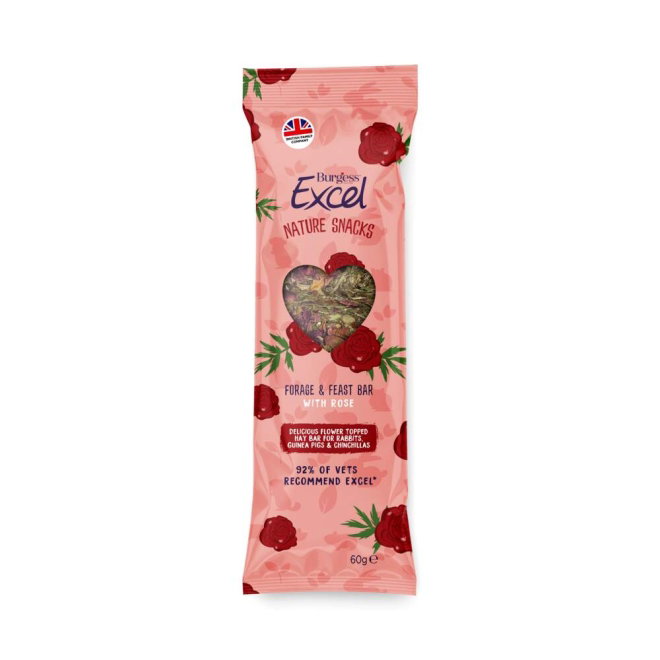 Burgess Excel Nature Snacks Forage & Feast Bar Rose 60 g