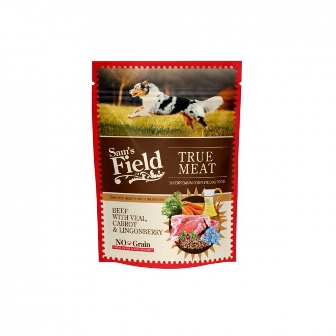 Sam&#39;s Field Dog Adult Beef with Veal, Carrot & Lingonberry 260 g