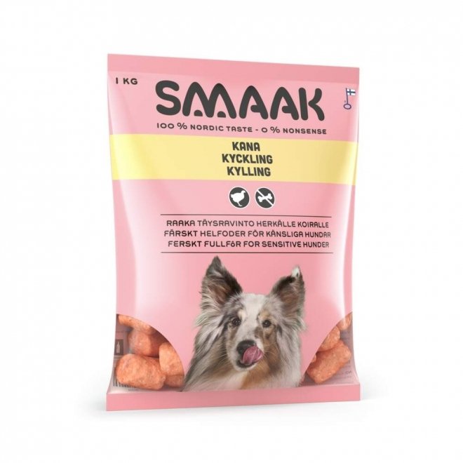SMAAK Dog Raw Complete Adult Sensitive Kyckling 1 kg