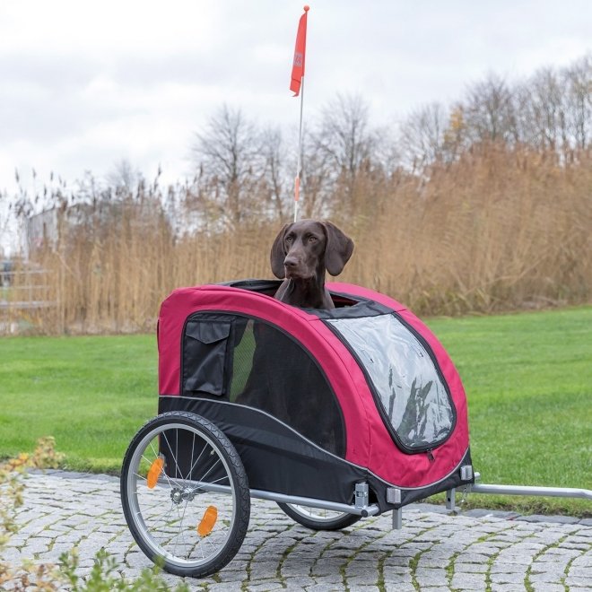 Trixie Cykelvagn Hund Röd & Svart (L)