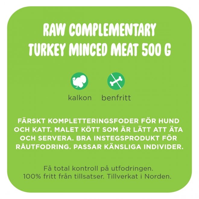 Smaak Raw Complementary Kalkon (500 g)